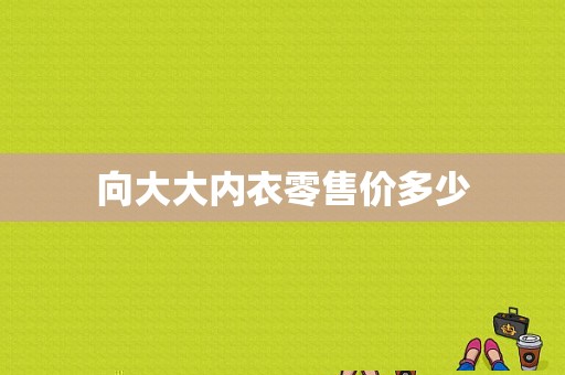 向大大内衣零售价多少